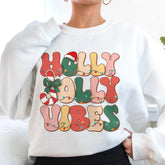Sandjest Holly Jolly Vibes Retro Christmas Shirt, Holly Jolly Vibes Shirt, Vintage Christmas Shirt, Vintage Groovy Holly Jolly Vibes Shirt, Xmas Gift